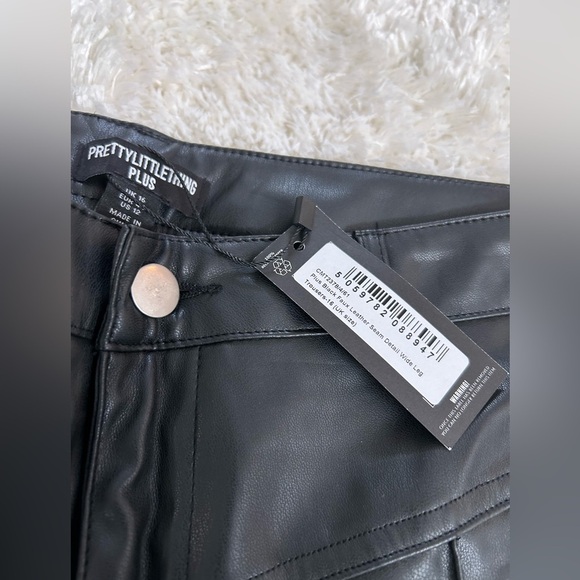 PLT Black Leather Women Jeans - Picture 2 of 2